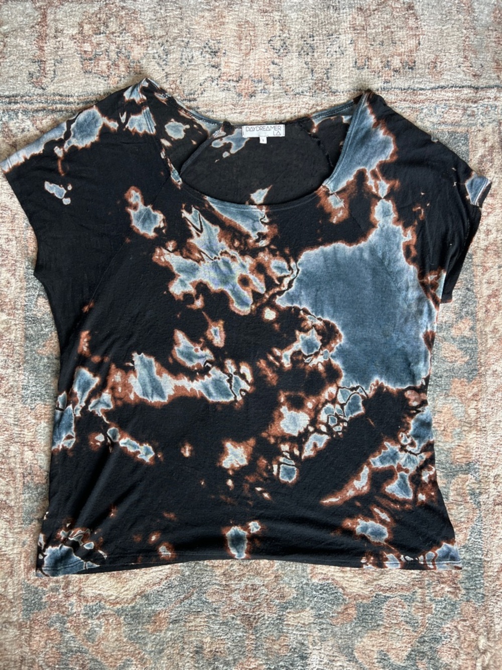 Daydreamer Black, Brown & Gray Tie-Dye Short Sleeve Tee